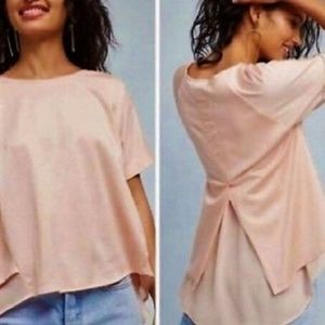 Super Cute Draped Chiffon Hemmed Hi Low Top • S